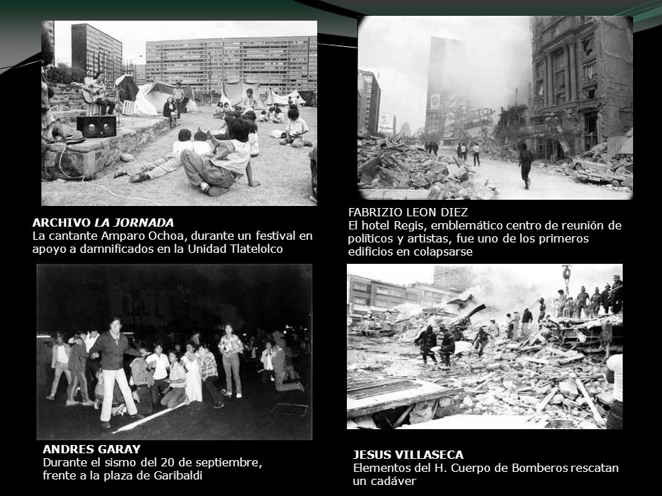 FABRIZIO LEON DIEZ El hotel Regis, emblemático centro de reunión de políticos y artistas, fue uno de los primeros edificios en colapsarse.