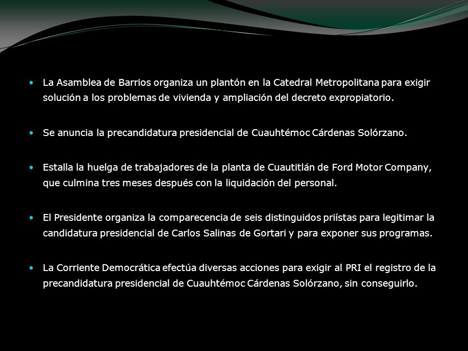 La Asamblea de Barrios organiza un plantón en la Catedral Metropolitana para exigir solución a los problemas de vivienda y ampliación del decreto expropiatorio.