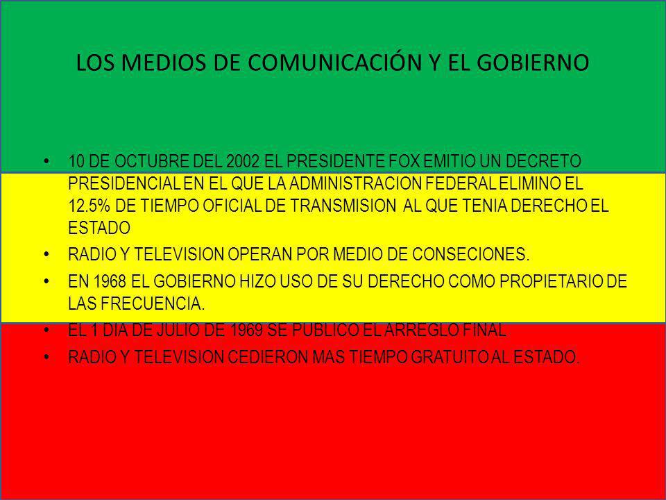 LOS MEDIOS DE COMUNICACIÓN Y EL GOBIERNO