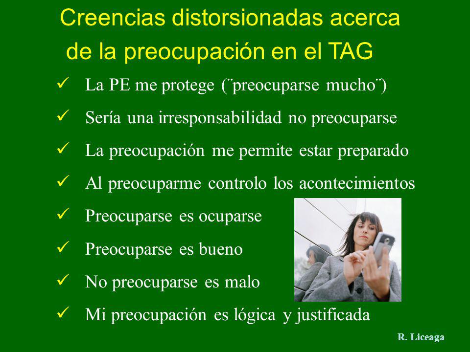 Creencias distorsionadas acerca de la preocupación en el TAG