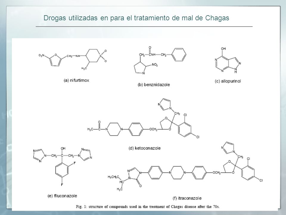 Drogas utilizadas en para el tratamiento de mal de Chagas