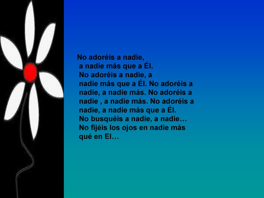 No adoréis a nadie, a nadie más que a Él. No adoréis a nadie, a. nadie más que a Él. No adoréis a.