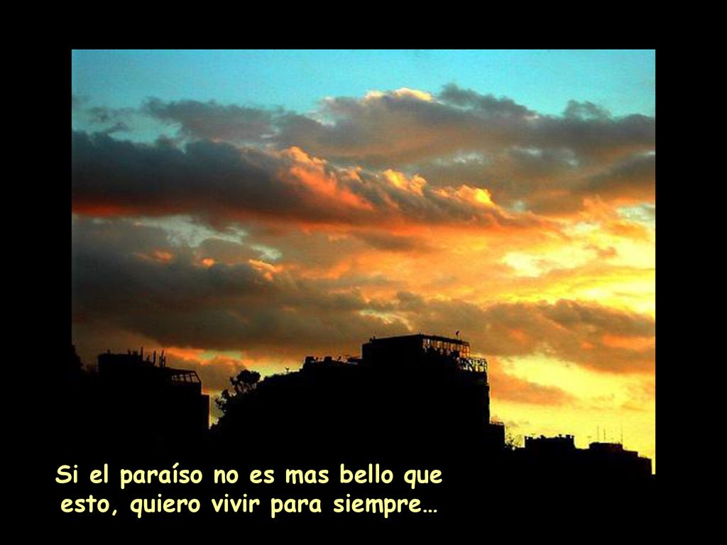 Si el paraíso no es mas bello que esto, quiero vivir para siempre…