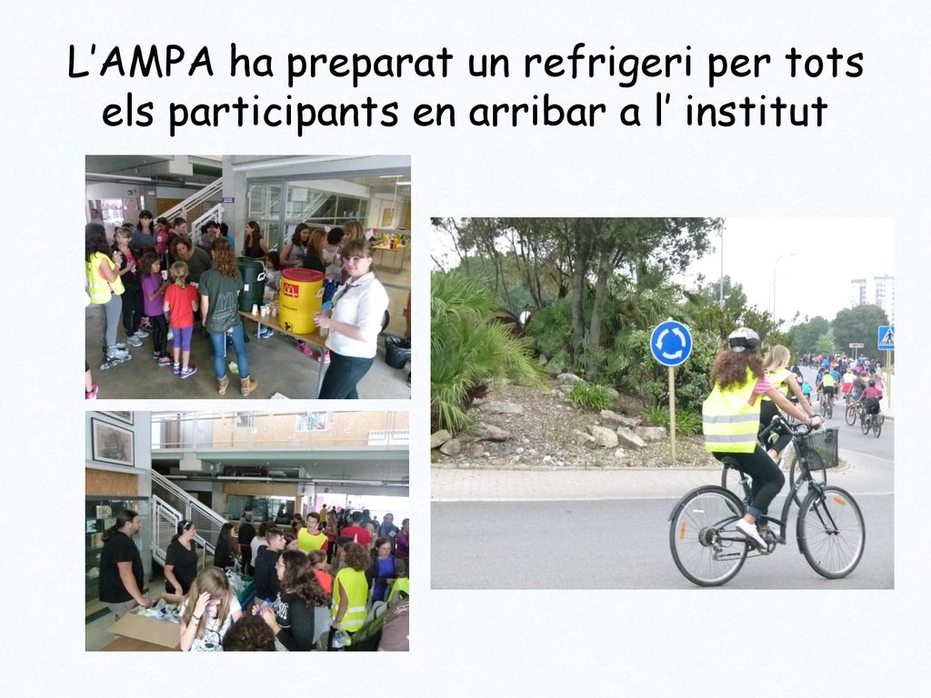 L’AMPA ha preparat un refrigeri per tots els participants en arribar a l’ institut