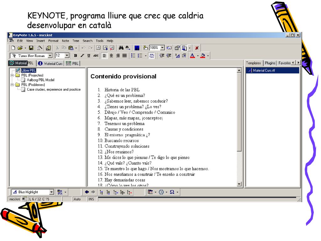 KEYNOTE, programa lliure que crec que caldria desenvolupar en català