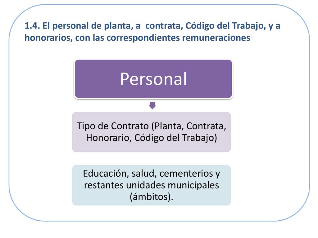 Tipo de Contrato (Planta, Contrata, Honorario, Código del Trabajo)