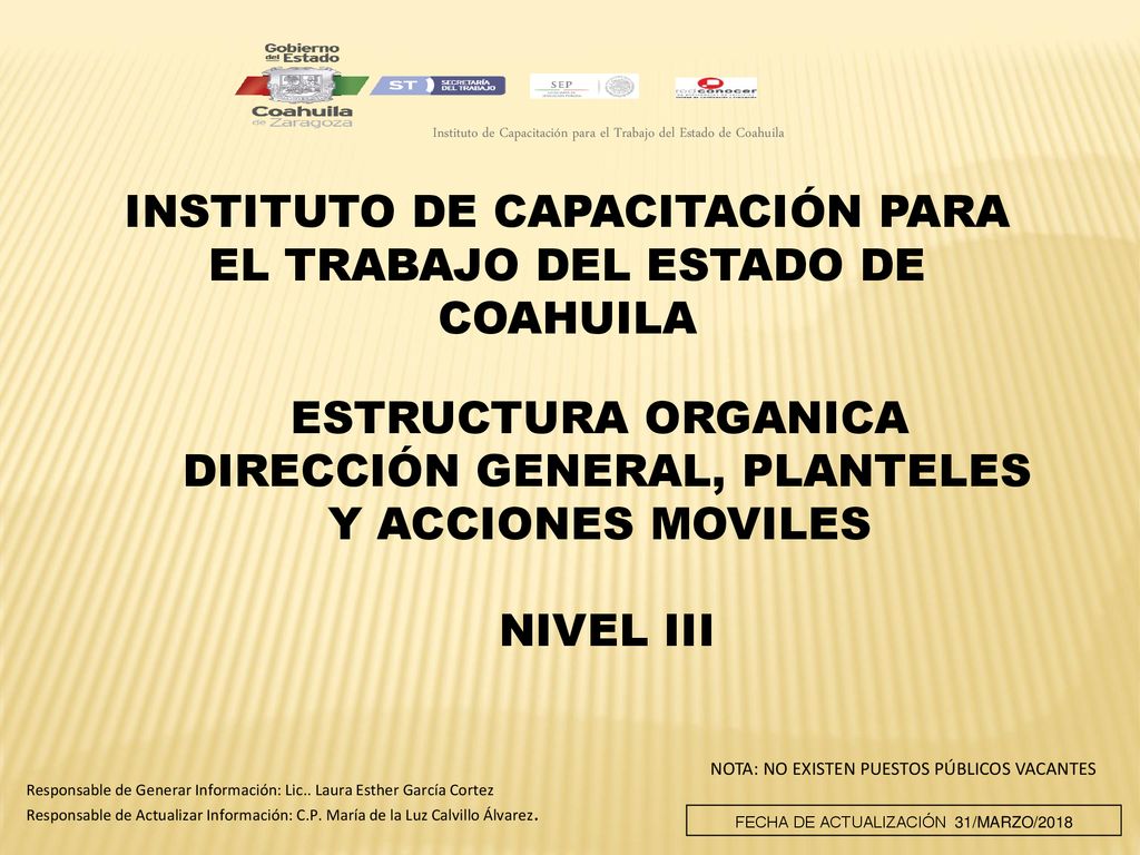 INSTITUTO DE CAPACITACIÓN PARA EL TRABAJO DEL ESTADO DE COAHUILA