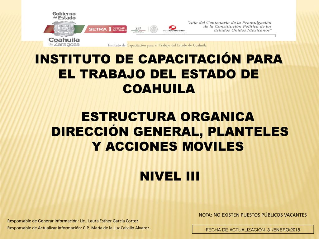 INSTITUTO DE CAPACITACIÓN PARA EL TRABAJO DEL ESTADO DE COAHUILA