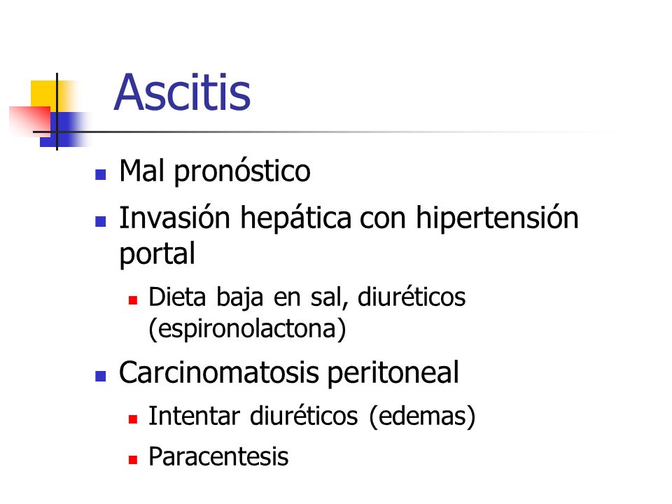 Ascitis Mal pronóstico Invasión hepática con hipertensión portal
