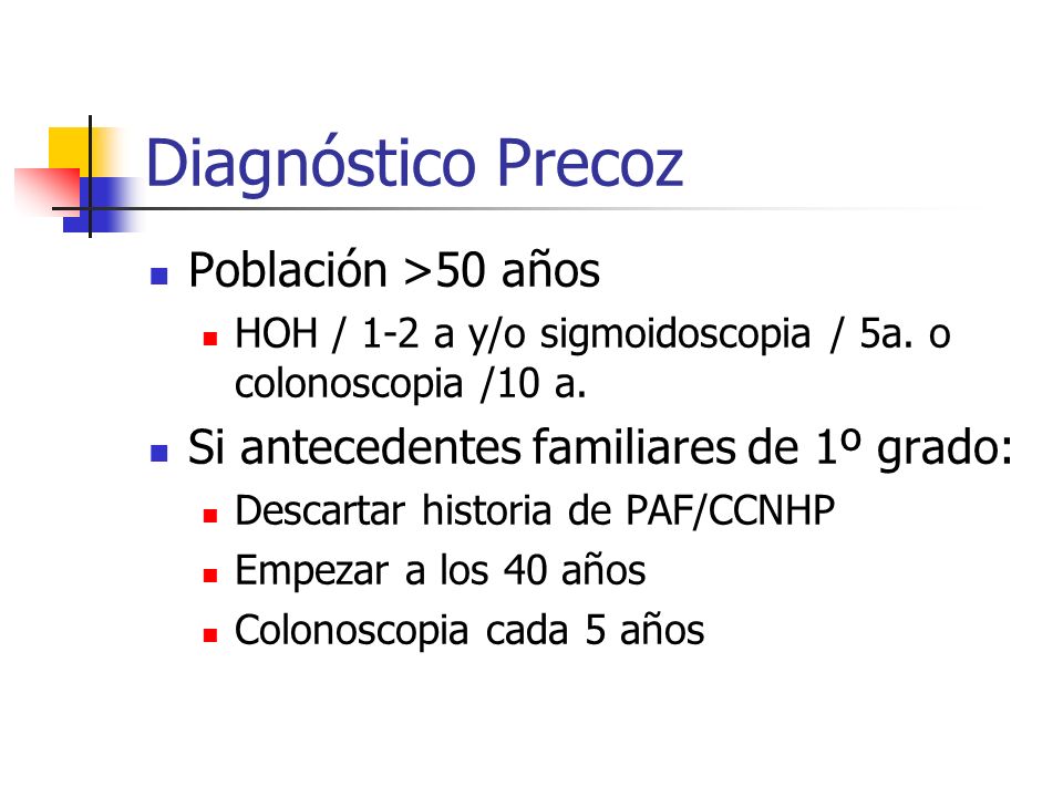 Diagnóstico Precoz Población >50 años
