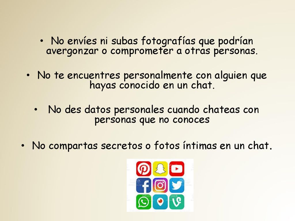 No des datos personales cuando chateas con personas que no conoces