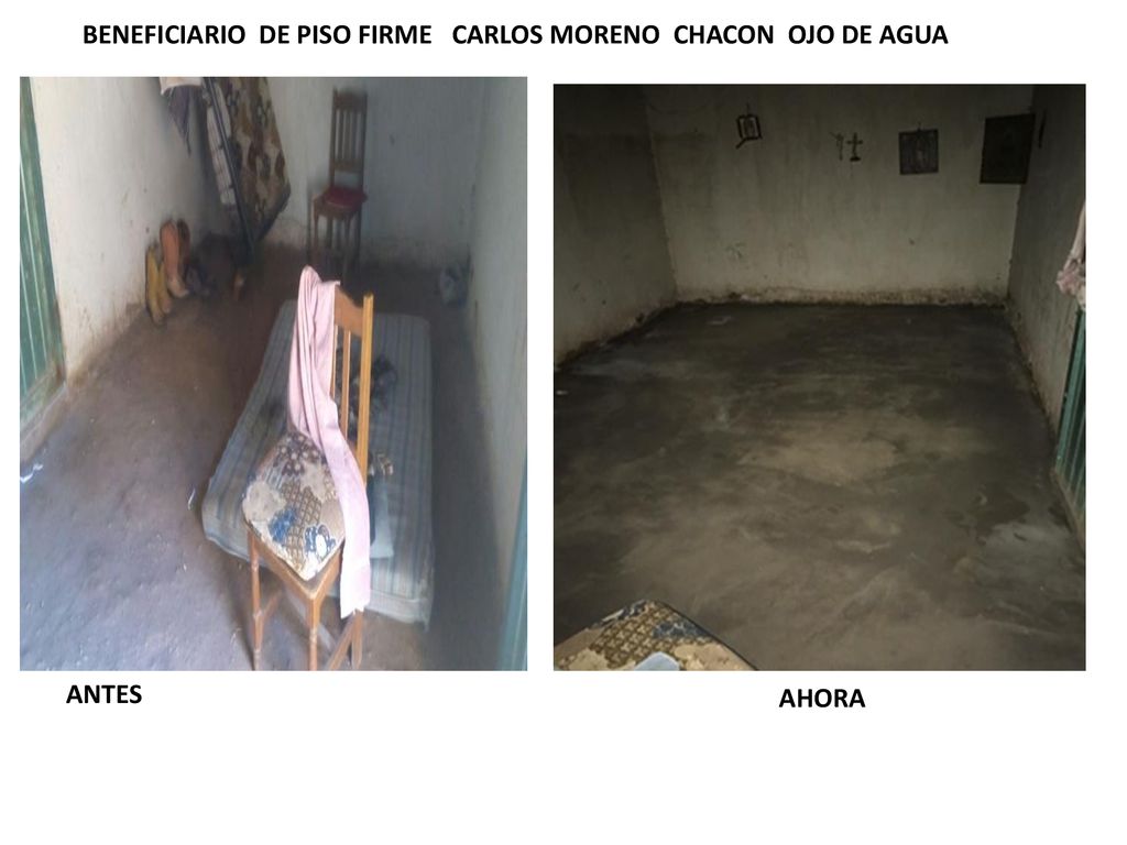 BENEFICIARIO DE PISO FIRME CARLOS MORENO CHACON OJO DE AGUA