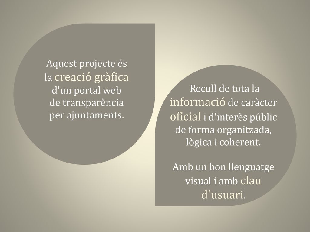 la creació gràfica d un portal web de transparència per ajuntaments.