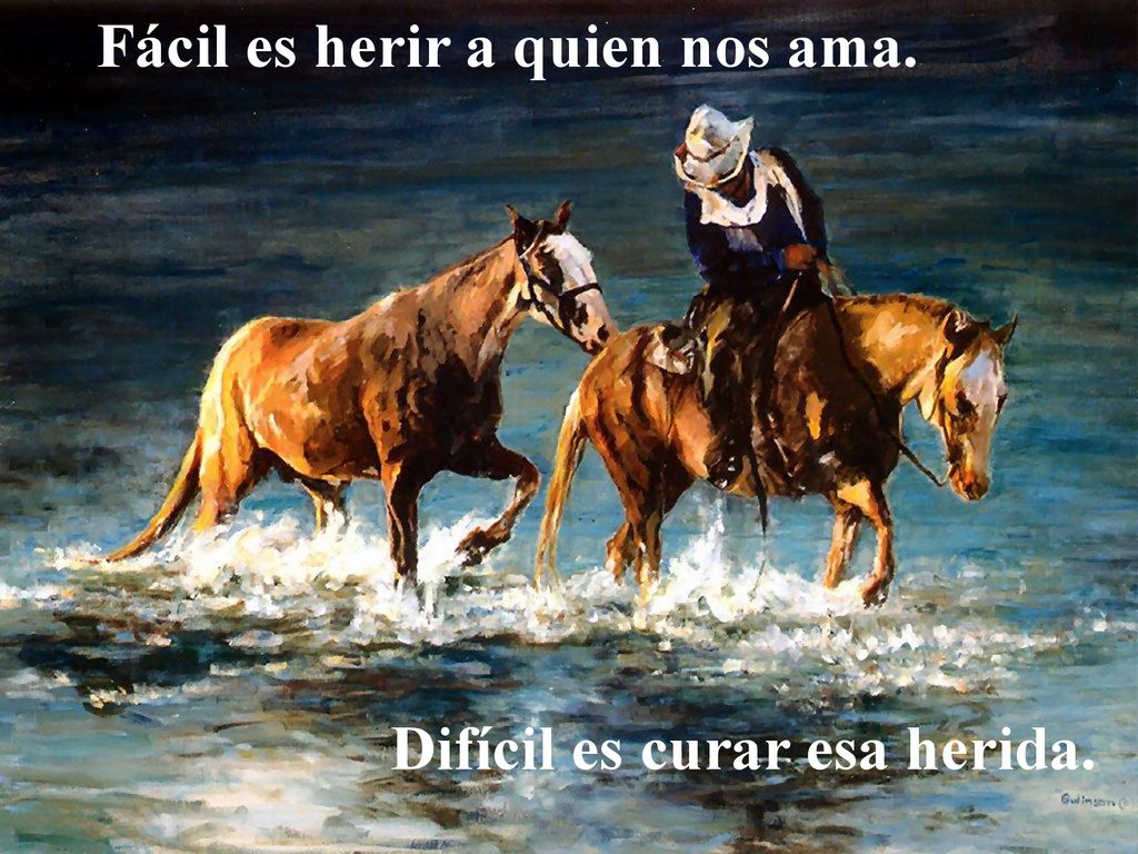 Fácil es herir a quien nos ama. Difícil es curar esa herida.