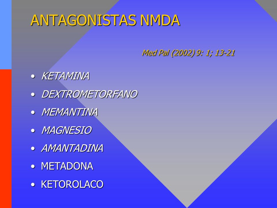 ANTAGONISTAS NMDA Med Pal (2002) 9: 1; 13-21