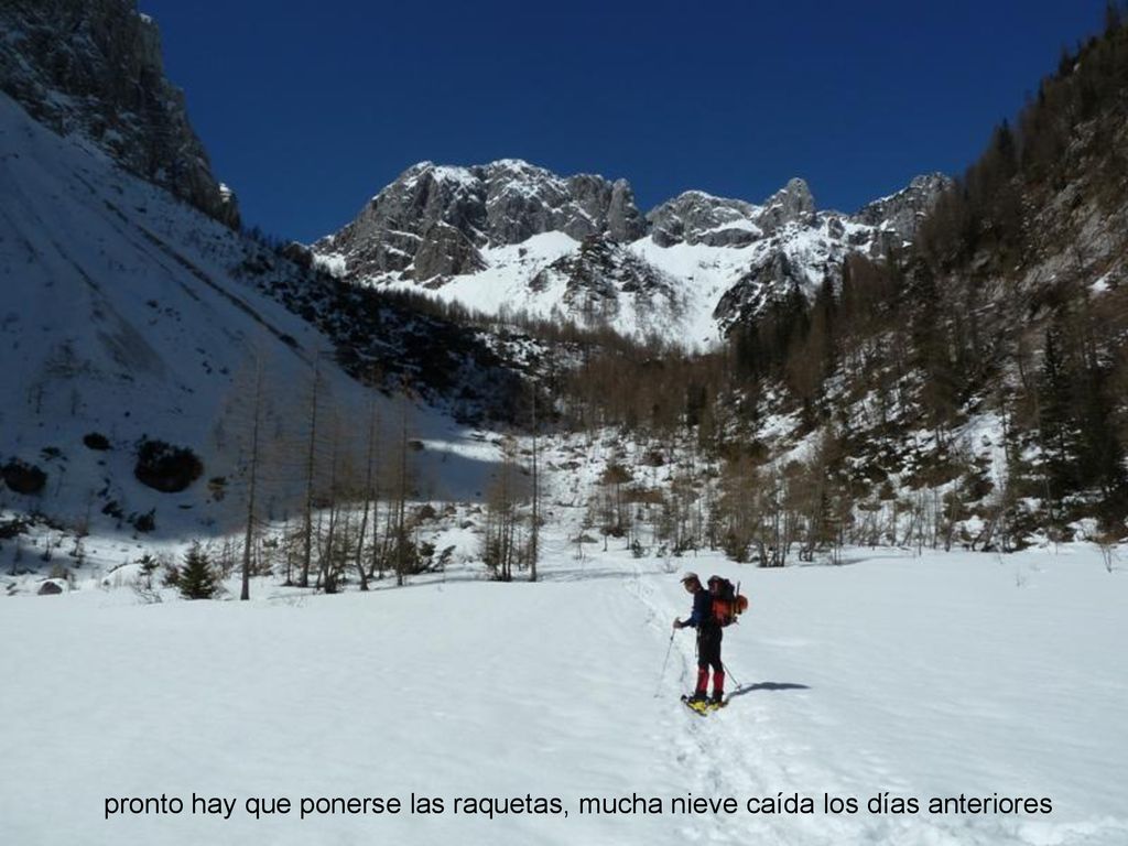 pronto hay que ponerse las raquetas, mucha nieve caída los días anteriores