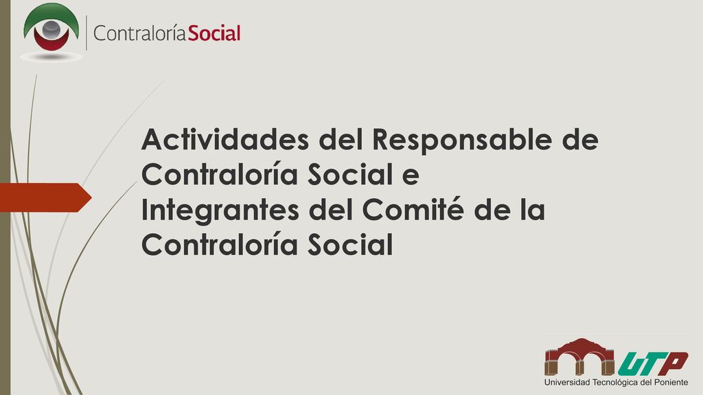 Actividades del Responsable de Contraloría Social e Integrantes del Comité de la Contraloría Social