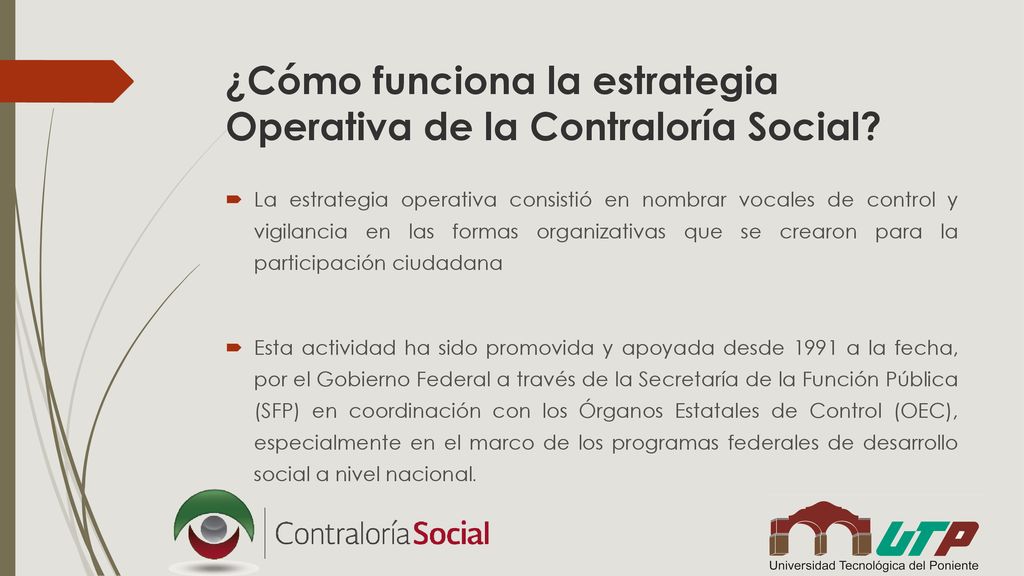 ¿Cómo funciona la estrategia Operativa de la Contraloría Social