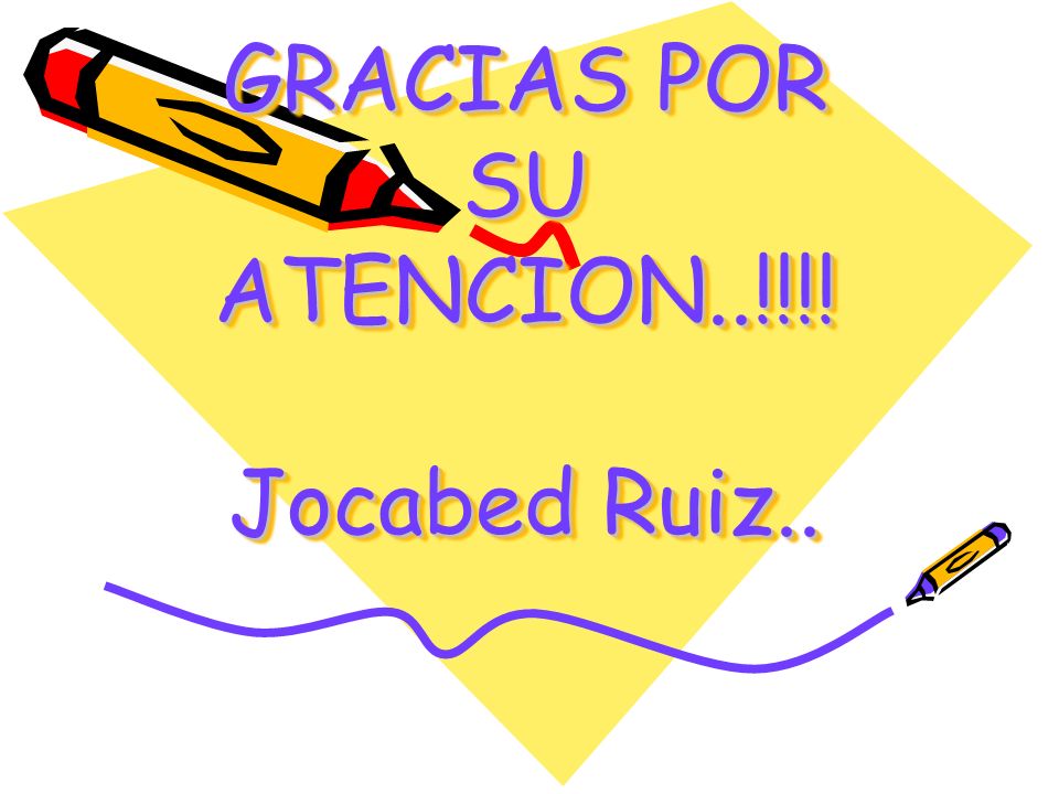 GRACIAS POR SU ATENCION..!!!! Jocabed Ruiz..