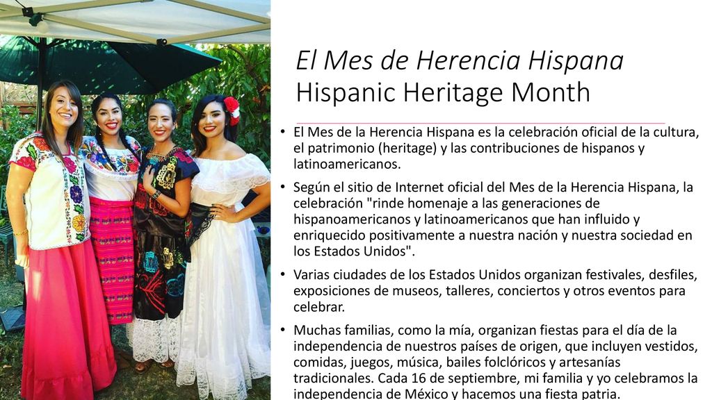 El Mes de Herencia Hispana Hispanic Heritage Month