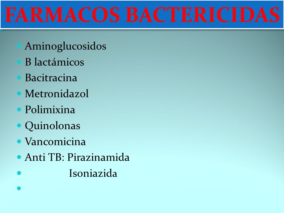 FARMACOS BACTERICIDAS