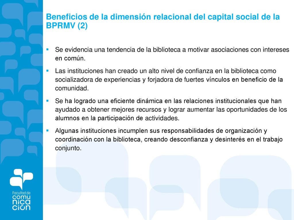 Beneficios de la dimensión relacional del capital social de la BPRMV (2)