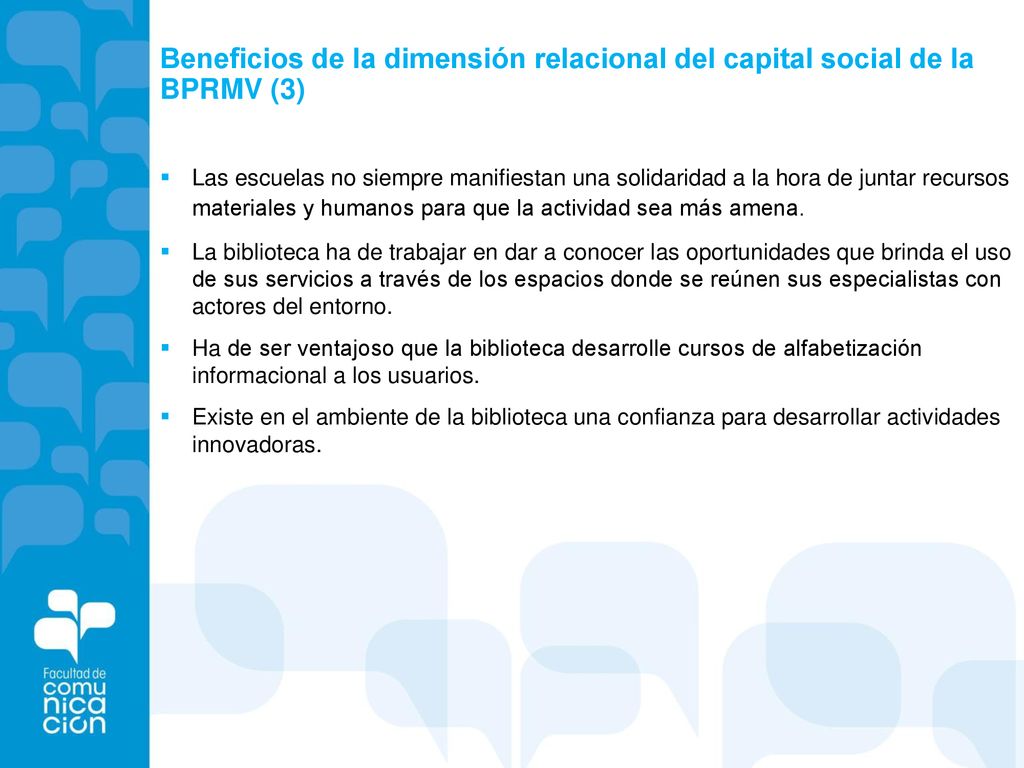 Beneficios de la dimensión relacional del capital social de la BPRMV (3)