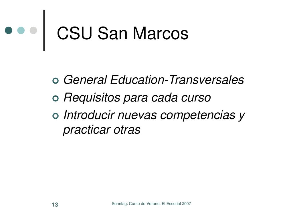 Sonntag: Curso de Verano, El Escorial 2007