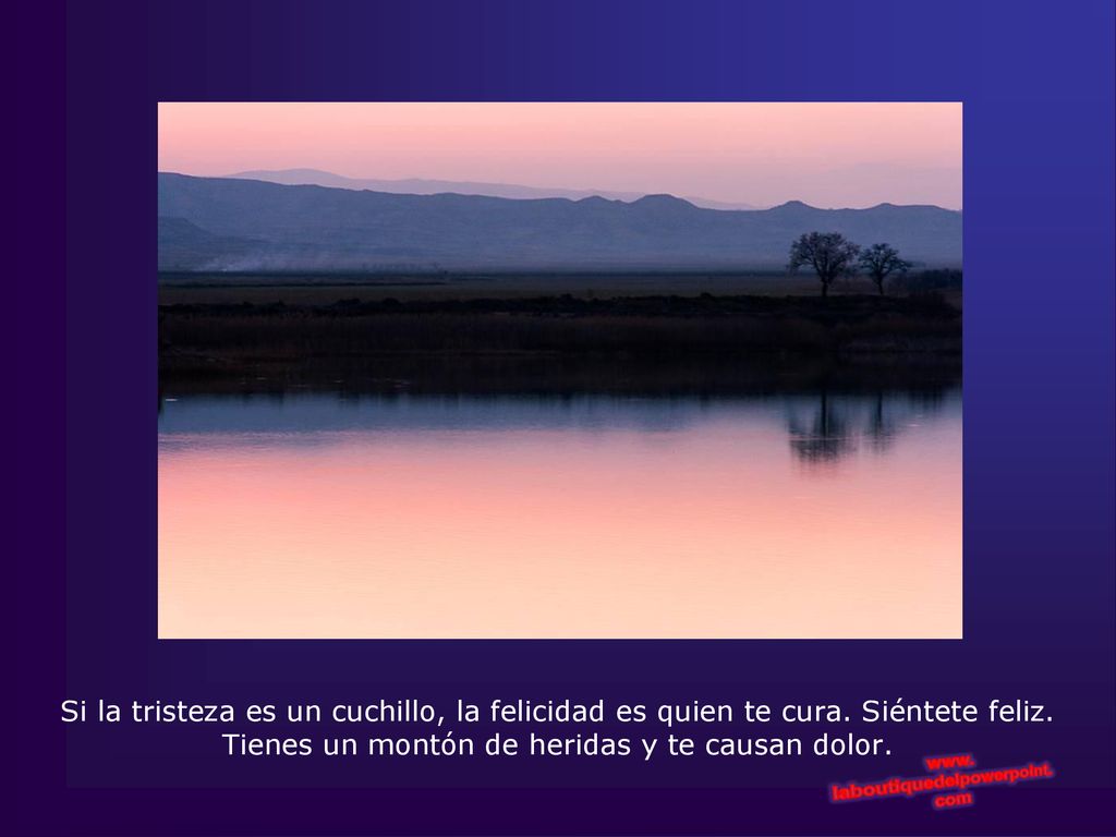 Si la tristeza es un cuchillo, la felicidad es quien te cura