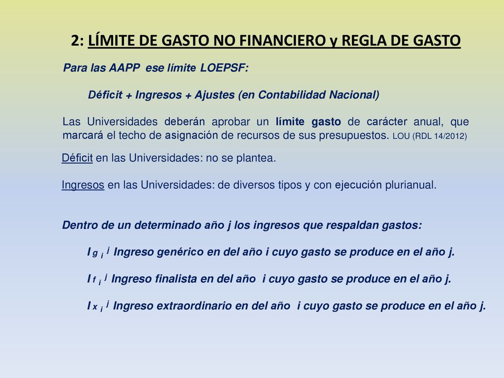 2: LÍMITE DE GASTO NO FINANCIERO y REGLA DE GASTO