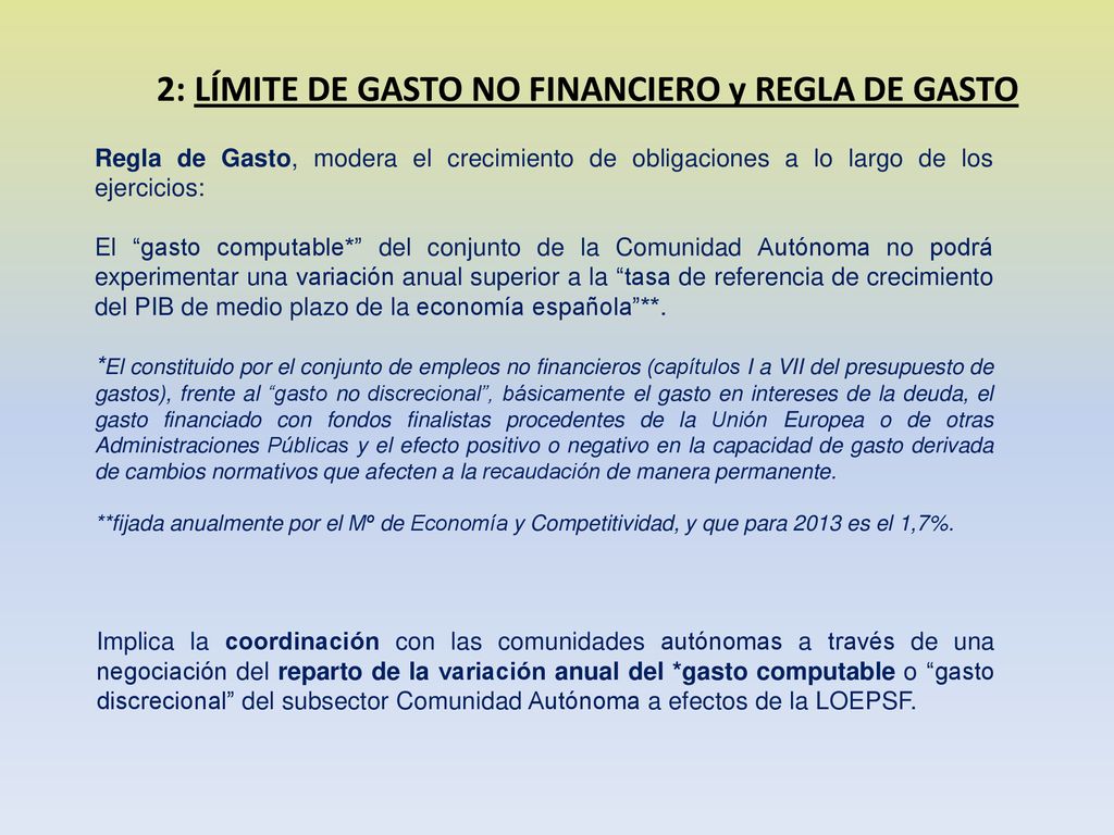 2: LÍMITE DE GASTO NO FINANCIERO y REGLA DE GASTO