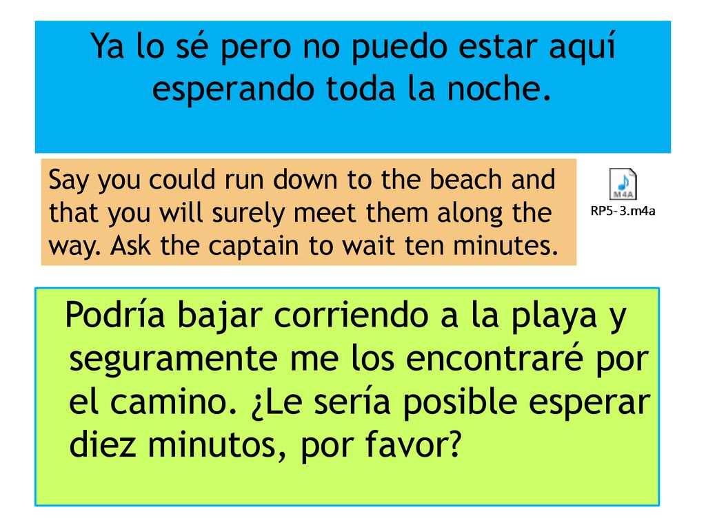 Ya lo sé pero no puedo estar aquí esperando toda la noche.