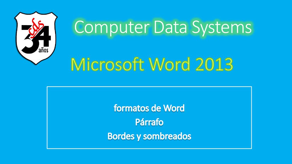 Computer Data Systems Microsoft Word 2013 formatos de Word Párrafo