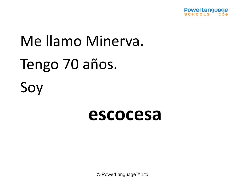 Me llamo Minerva. Tengo 70 años. Soy escocesa Minerva McGonagall