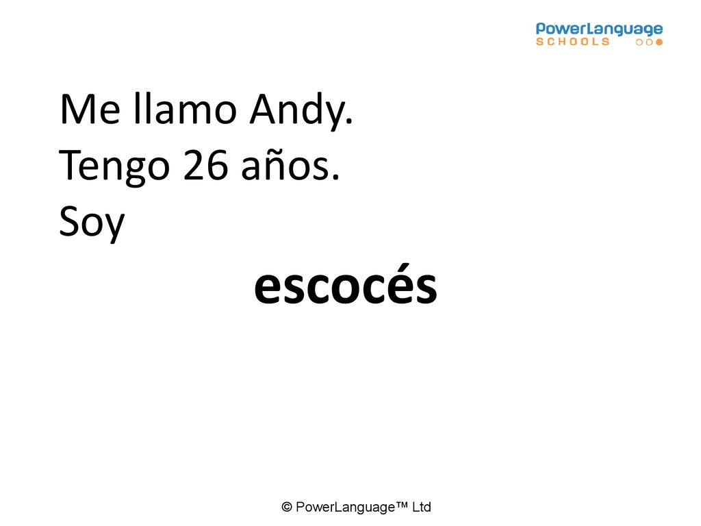 Me llamo Andy. Tengo 26 años. Soy escocés Andy Murray