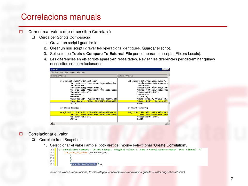 Correlacions manuals Com cercar valors que necessiten Correlació