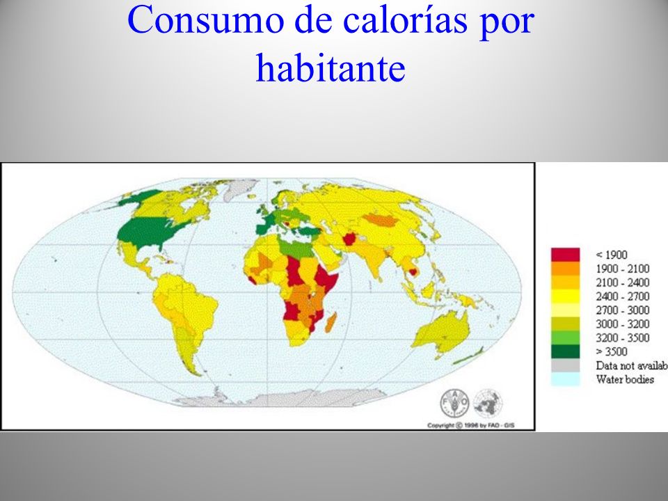 Consumo de calorías por habitante