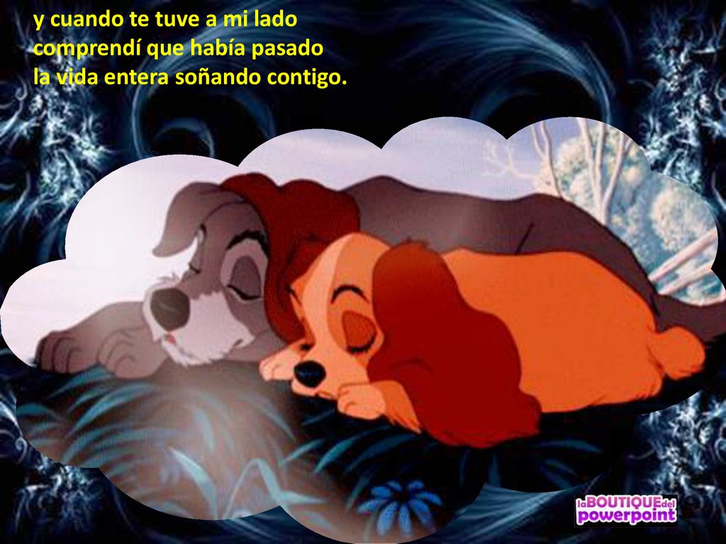 y cuando te tuve a mi lado comprendí que había pasado la vida entera soñando contigo.