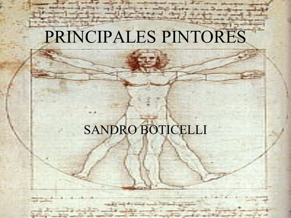 PRINCIPALES PINTORES SANDRO BOTICELLI