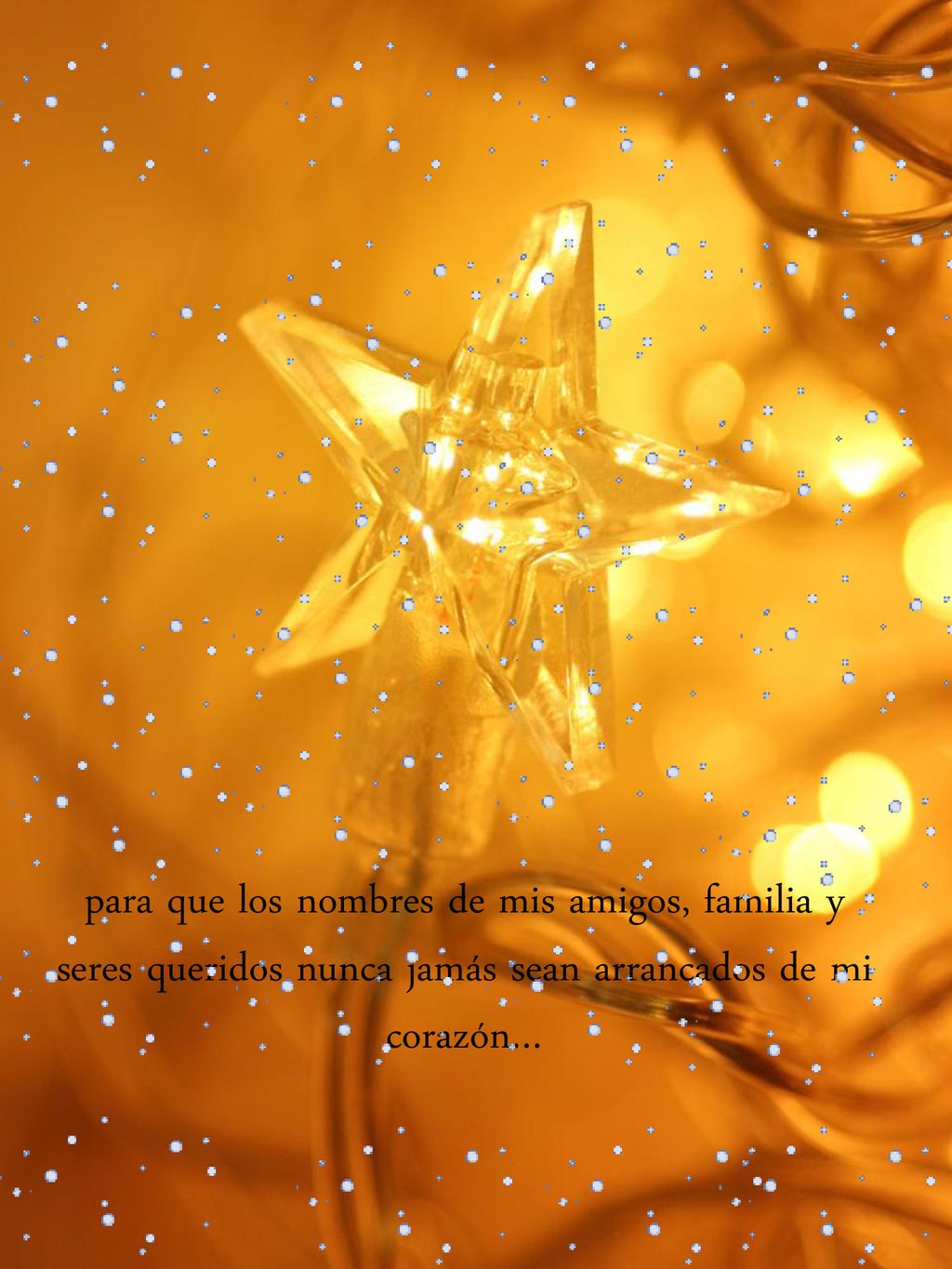 para que los nombres de mis amigos, familia y seres queridos nunca jamás sean arrancados de mi corazón…