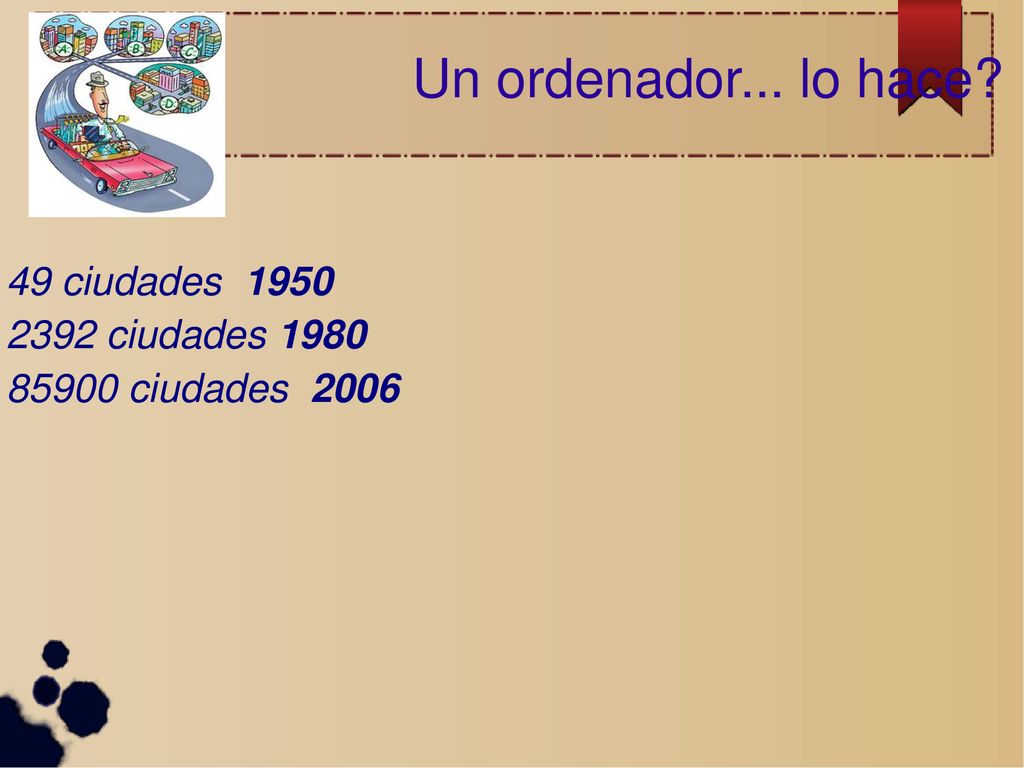 Un ordenador... lo hace 49 ciudades ciudades 1980