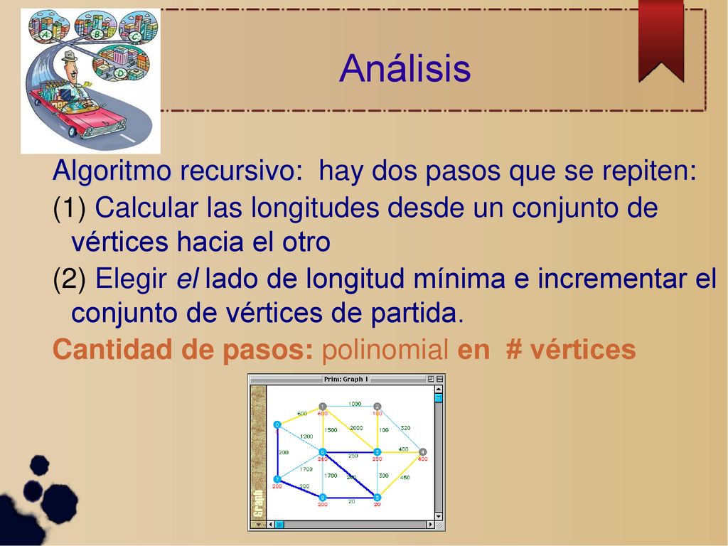 Análisis Algoritmo recursivo: hay dos pasos que se repiten: