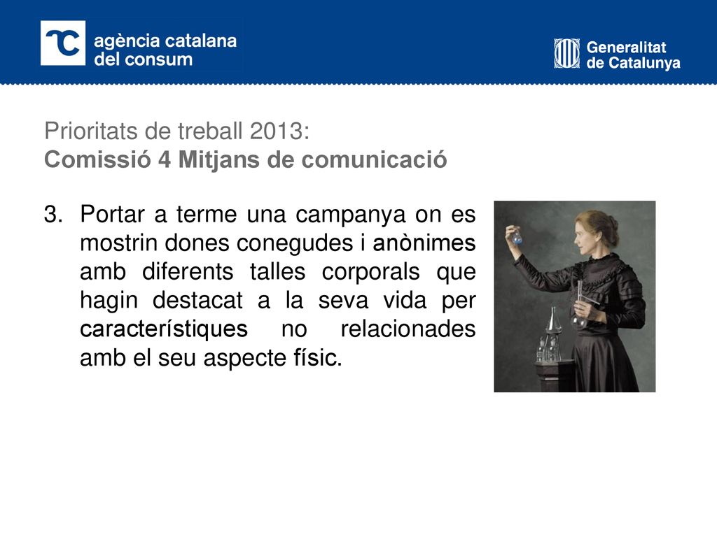 Prioritats de treball 2013: Comissió 4 Mitjans de comunicació