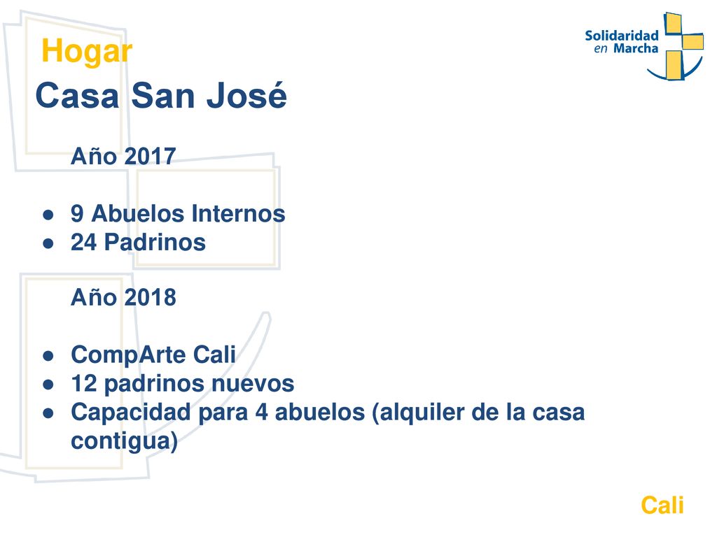 Casa San José Hogar Año Abuelos Internos 24 Padrinos Año 2018