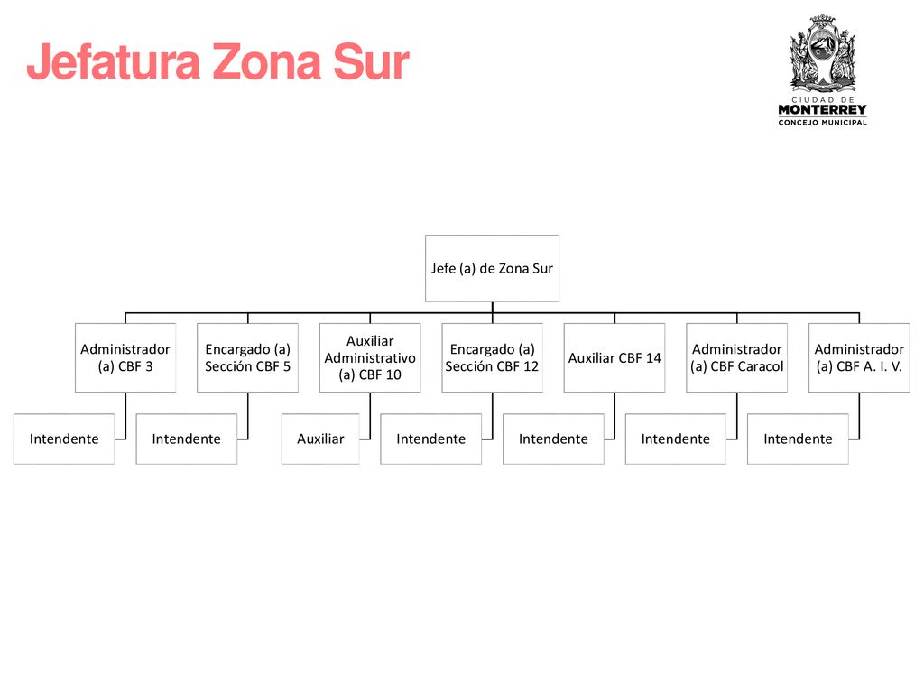 Jefatura Zona Sur Jefe (a) de Zona Sur Administrador (a) CBF 3