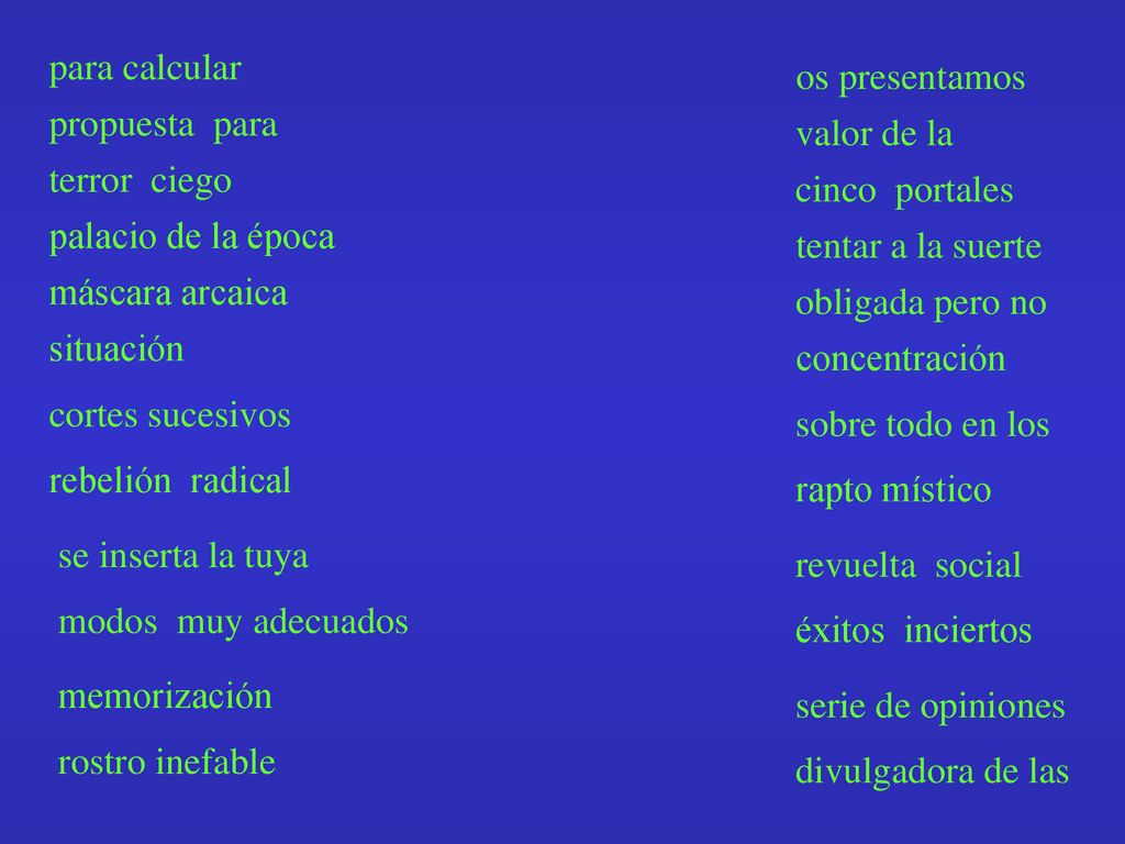 para calcular os presentamos propuesta para valor de la terror ciego