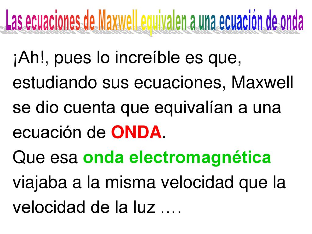 Las ecuaciones de Maxwell equivalen a una ecuación de onda