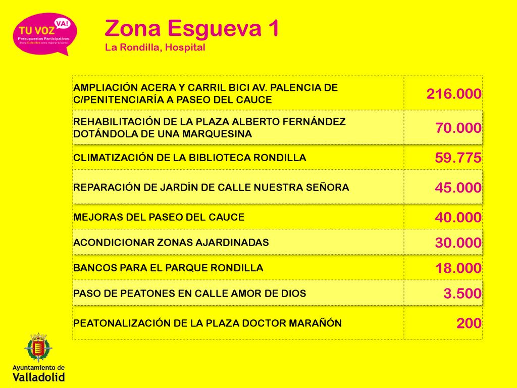 Zona Esgueva 1 La Rondilla, Hospital. AMPLIACIÓN ACERA Y CARRIL BICI AV. PALENCIA DE C/PENITENCIARÍA A PASEO DEL CAUCE.