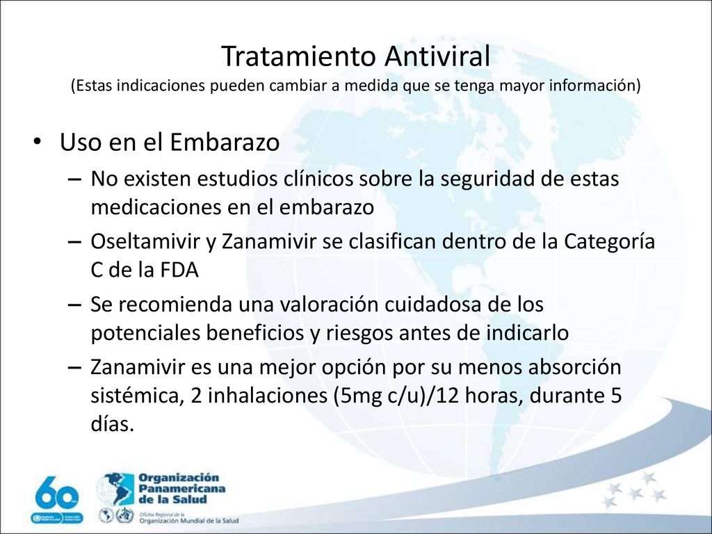 Tratamiento Antiviral (Estas indicaciones pueden cambiar a medida que se tenga mayor información)