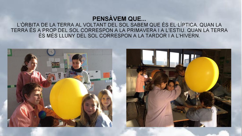 PENSÀVEM QUE... L’ÒRBITA DE LA TERRA AL VOLTANT DEL SOL SABEM QUE ÉS EL·LÍPTICA.